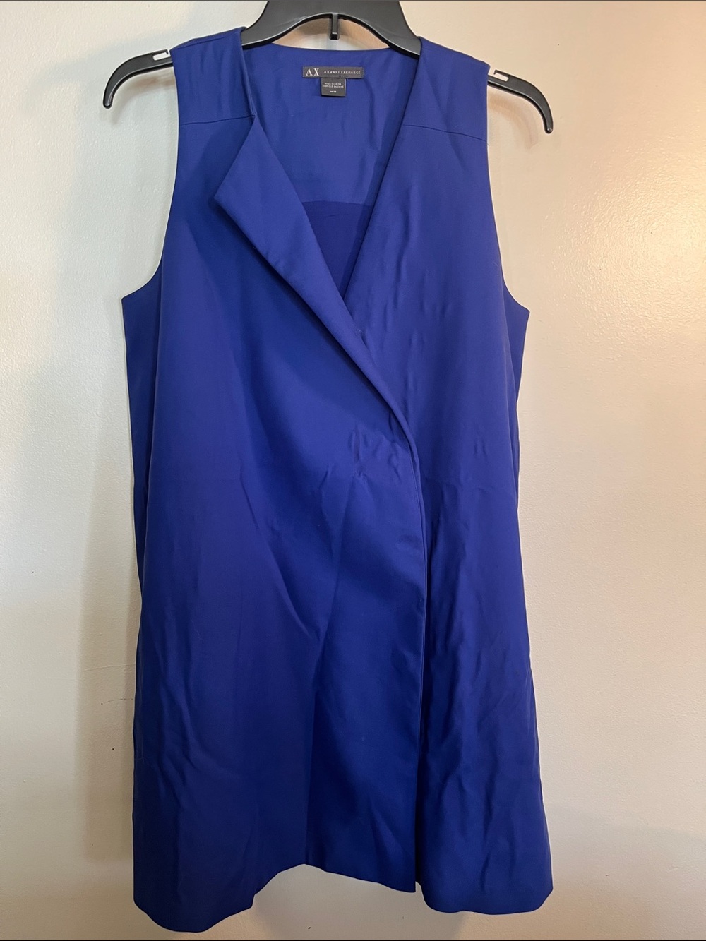 A/X Armani Exchange Royal Blue Sleeveless Long Vest